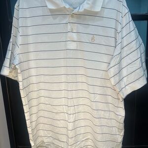 Polo by Ralph Lauren White Polo with Thin Navy Stripes